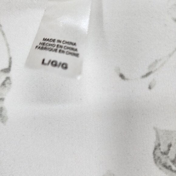 Floral Kimono Robe Belt L 93% Polyester & 7% Spandex‎ White & Pink Rose Pattern - Picture 7 of 9